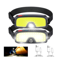 Rechargeable Headlamp Flashlight, 5000 Lumen Wide Beam Led Headlamp, 5 Lighting Modes, Lightweight Waterproof Light Bar Headlamp(Black)