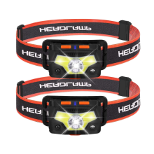 2 Pack Headlamp Rechargeable ,Waterproof Head Flashlights with White Red Light, Adjustable and Comfortable Headlamp Flashlights(Black)