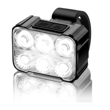 Bike Headlight - Illuminate Your Night Rides with 6 Powerful Bulbs(Black)