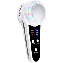 Face-Lift Portable Hot Cold Beauty Instrument Photon Rejuvenation Massager Skin Lifting Firming Facial Cool Warm Hammer - white