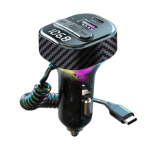 Bluetooth 5.3 FM vysielač adaptér do auta 60W rýchle nabíjanie autonabíjačka súprava do auta hands-free volanie do auta