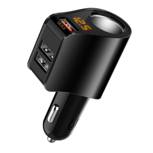 Adaptateur allume-cigare QC3.0, chargeur de voiture 12 V/24 V, répartiteur de prise avec plusieurs ports USB, compatible voltmètre