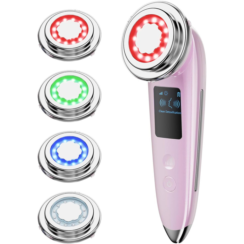 Chronus Pink Face Massager Electric Face Lifting 4 In 1 Facial Massager Anti Aging Skin Tightening Firming Skin Care Tools