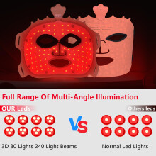Chronus Cordless Red Infrared Light Therapy for Face Mask 7 Colors LED Light Therapy Facial Beauty Skin Care Tool Home and Travel Use - brown