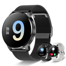 Chronus Women's Smartwatch - 1.32" Touchscreen, Heart Rate, SpO2, Sleep Tracker, Bluetooth Calls, IP67(Black)