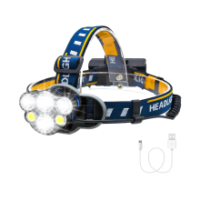 LED Headlamp Rechargeable, 1000 High Lumen Headlight, 6 LEDs 8 Light Modes, Adjustable Headband, Lightweight IPX4 Waterproof Flashlight(Black)