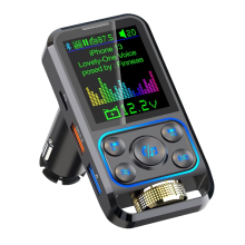 Transmetteur FM Bluetooth 5.3 pour adaptateur de voiture 48 W QC/PD 3.0 Charge rapide Appels mains libres Prise en charge du disque U Carte TF et