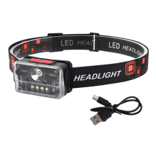 Headlamp Rechargeable,USB Rechargeable Camping Light with Smart Sensor,9 Gear Modes,Waterproof Flashlight for Forehead Running Hunting Camping(Black)