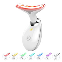 Red-Light-Therapy-for-Face and Neck, Red Light Therapy Wand, 7 Color Led Face Neck Massager for Skin Care - White