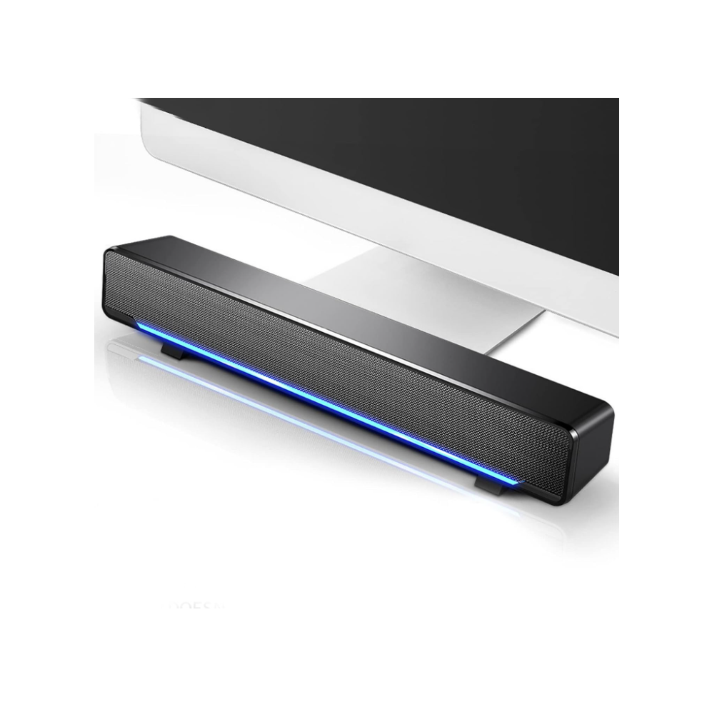 Chronus Computer Speakers, 3D Stereo Sound, Led Breathing Mini Sound Bar Speaker For Desktop, Laptop, Smartphone, Tablet, Mp3, Mp4(Black) Blue/Light/Black 6976919879805