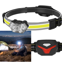 Rechargeable Headlamp Flashlight for Outdoor Camping Cycling Super Bright LED Head Lamp 45 Degree Adjustable Riding Lights(Black)