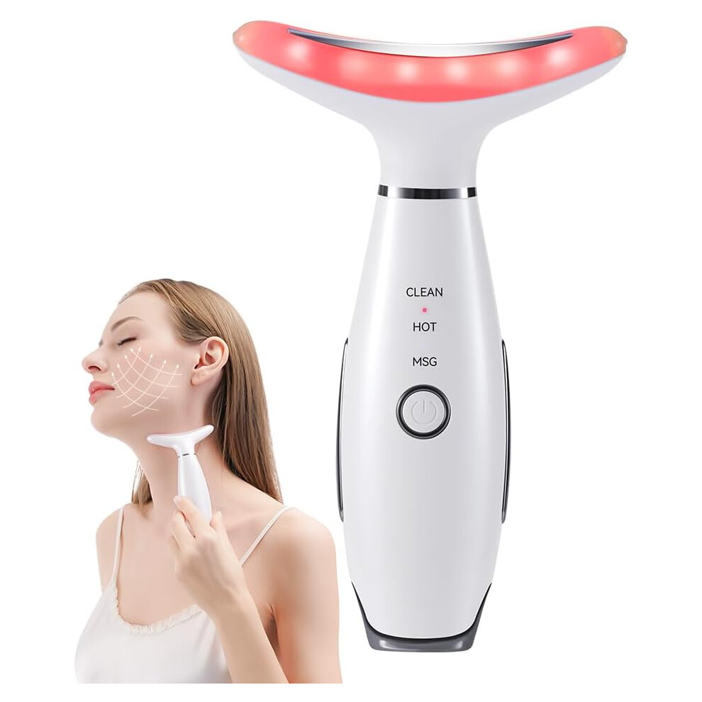 Chronus White Neck Face Massager, Facial Massager For Double Chin, 3 Modes, Face Sculpting Tool With Vibration