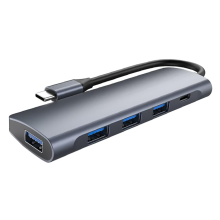 Chronus 5 in 1 USB Docking Station USB c to USB Type c Hub USB Charger Multifunction Charger Wall Charger Laptop Docking Station(Gray)