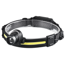 Multifunctional COB Headlight, Silicone Night Running Induction Fishing Headlight(Black)