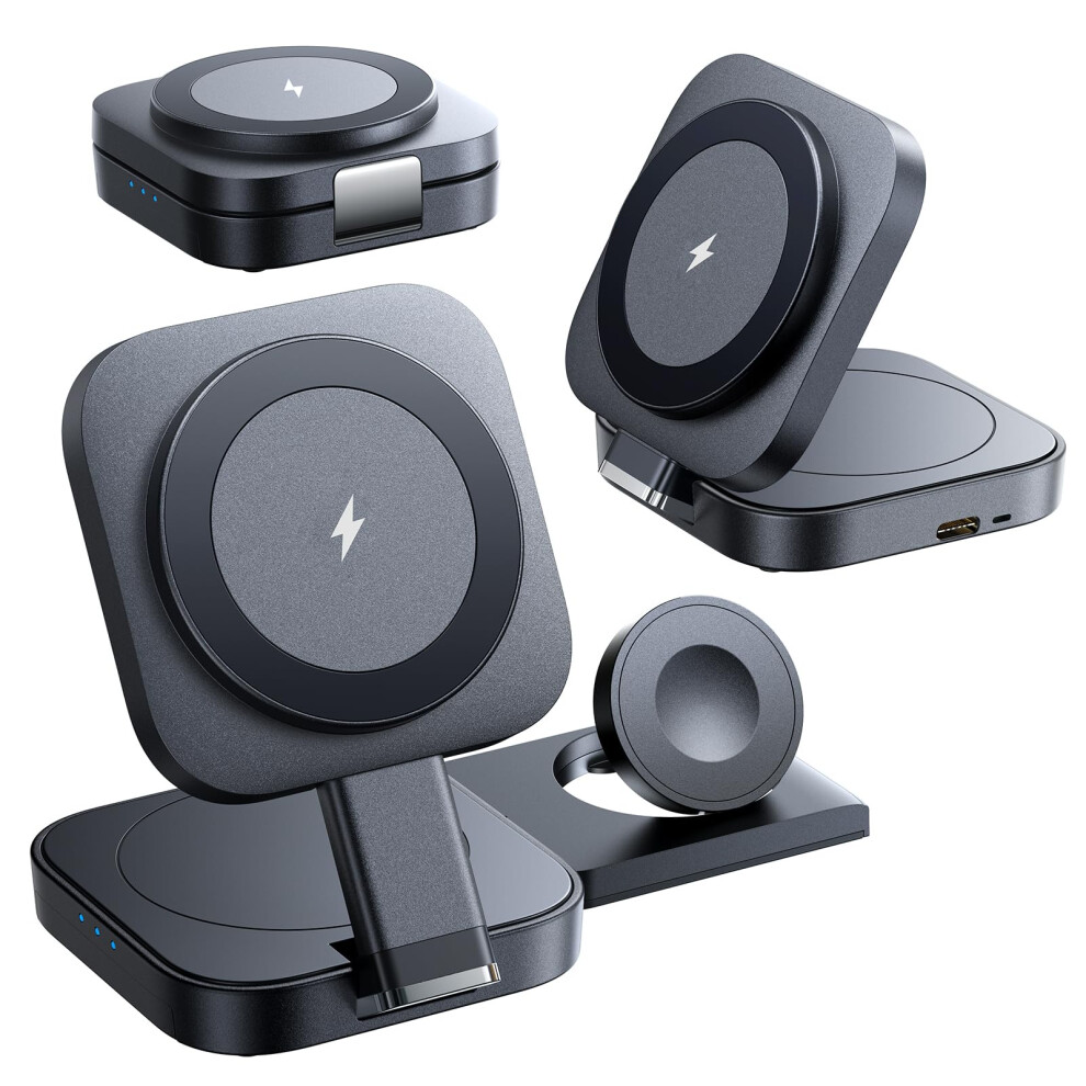 Chronus 3 In 1 Induction Charger For Iphone Induction Chargers For Mobile Phones Compatible With Apple Watch Iphone Airpods Seriesï¼Blackï¼ Black 6976919876750