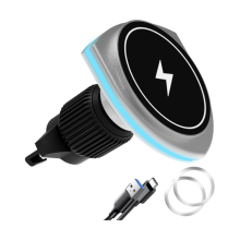 MagSafe Car Mount Charger, 15W Fast Charging Magnetic Wireless Holder, Air Vent Phone Mount Compatible with iPhone 15/14/13/12 Series(Black)