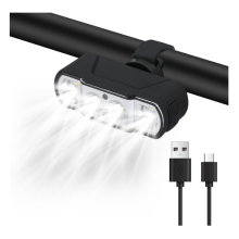 500 Lumen LED Bike Headlight, Smart Sensor Bike Light Waterproof Bike Headlight, High Capacity USB-C Rechargeable Battery, Anti-Glare Bright(Black)
