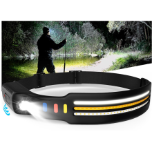 Headlamp Rechargeable, Led Headlamp Flashlight 260 Wide Beam Head Lamp with Motion Sensor & 10 Light Modes, Powerful Waterproof Headlamps(Black)