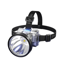 Super Bright Rechargeable High Power Headlamp, Waterproof Head Flashlight, 3 Modes for Outdoor Camping Hiking Running Cycling Fishing Headlight(Black)