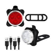 LED Bike Light Sets, Super Bright Front Headlights and Rear LED Bicycle Lights, 650mah Lithium Batteries(Black)