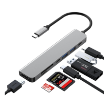 Chronus 7 in 1 USB C Docking Station with 4K HDMI,100W PD, 3 5Gbps Data Ports(1 USB-C & 2 USB 3.0),TF/SD Card Reader(Gray)