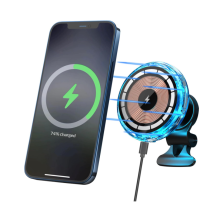 Wireless Magnetic Car Charger for iPhone 15/14/13/12 Series, Upgraded Car Phone Holder Auto-Alignment(Black)