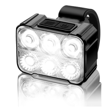 Rechargeable Bike Headlight - Illuminate Your Night Rides with 6 Powerful Bulbs(Black)