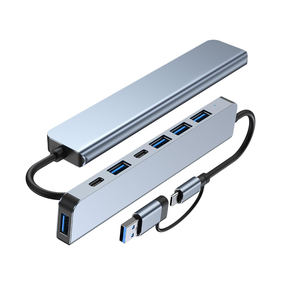 Chronus Usb C Hub Multiport Adapter For Laptop - Sleek, Compact Design For Easy Travel And Work From Home, Expand Usb Ports(Gray) Gray 6976919878440