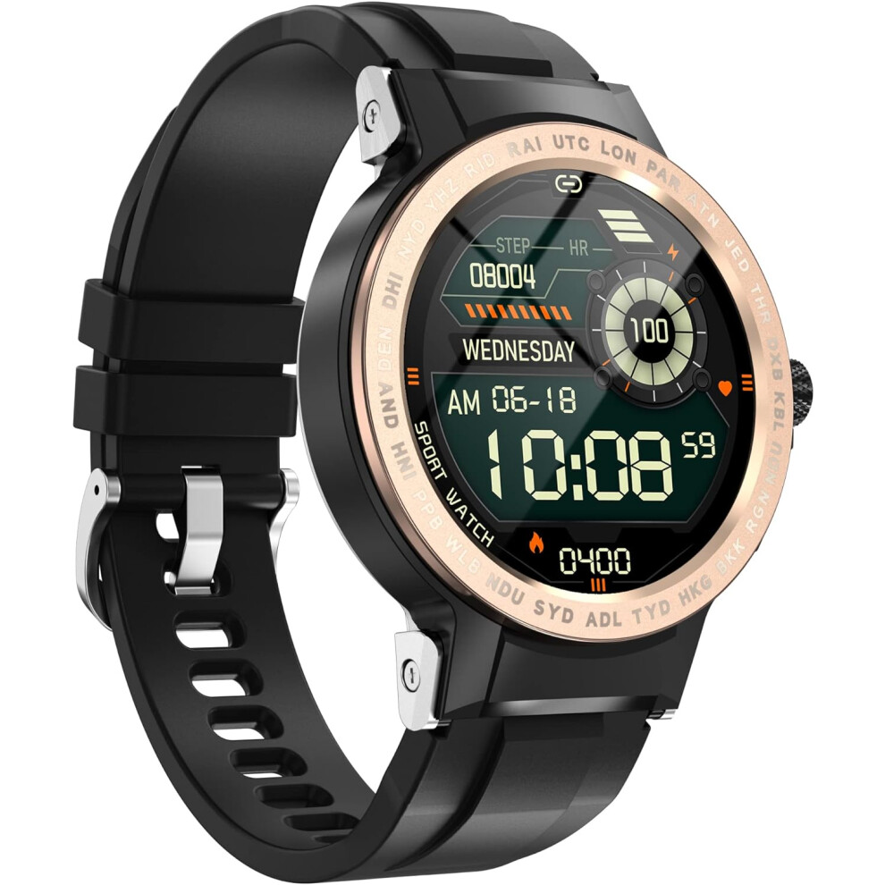 Chronus Smart Watches For Android Ios Iphone Ip68 Waterproof Bluetooth Sleep Fitness Tracker - Rose Gold 6976919875869