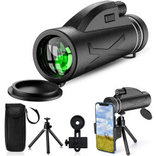 Telescópio Monocular 80X100 com Suporte para Smartphone e Tripé Escopo Bifocal Hd Monocular de Alta Potência Portátil À Prova D'Água e