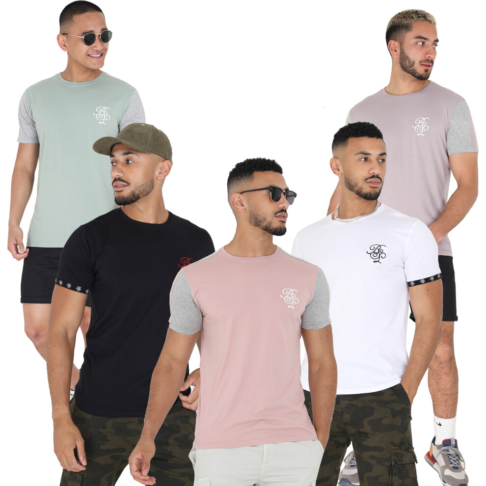 (Green, Mens Short Sleeve Crew Neck  Muscle T-Shirt, L) Brave Soul  Mens Short Sleeve Cotton Crew Neck T-shirts Base Layer Casual Tees