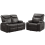 Cinema Grey Leather Electric 2+1 Recliner Sofa Set  With Two Cup Holders 2