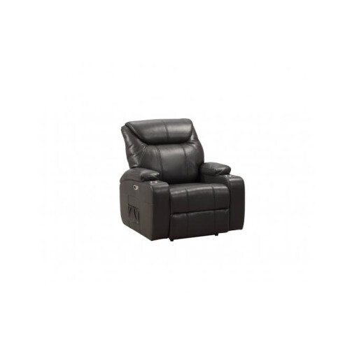 Cinema Grey Electric 2+1+1 Leather Recliner Sofa With Two Cup Holders 2