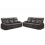Cinema Grey Electric Leather 3+3 Recliner Sofa Set With Two Cup Holders 3