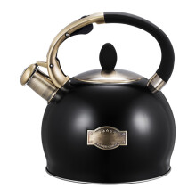 (Black) Stove Top Whistling Tea Kettle, 304 Stainless Steel Teakettle Teapot with Ergonomic Handle,3L