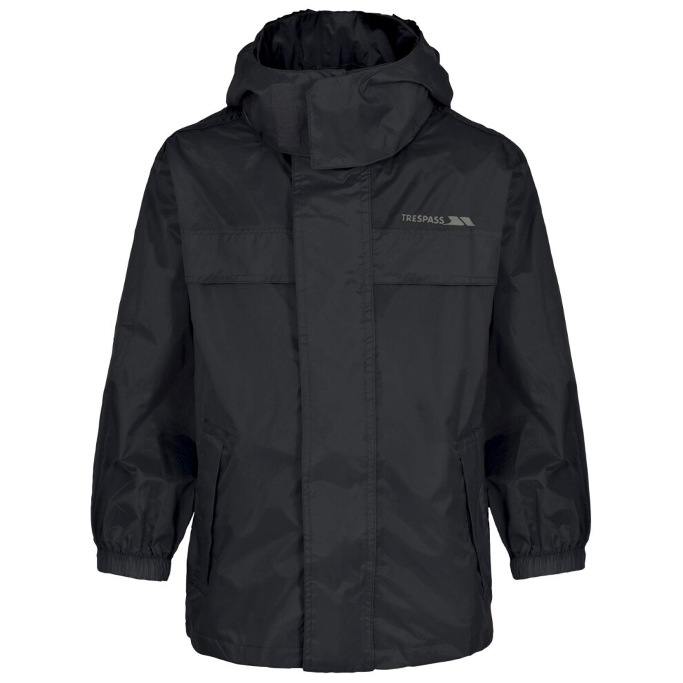 (2/3 Years, Black) Trespass Kids Unisex Packa Pack Away Waterproof Jacket