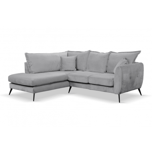 Gabriel Grey Velvet Corner Sofa LHC 1