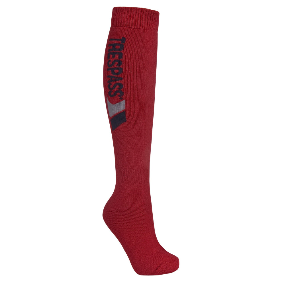 (6/9 UK, Red) Trespass Adults Unisex Tech Luxury Merino Wool Blend Ski Tube Socks