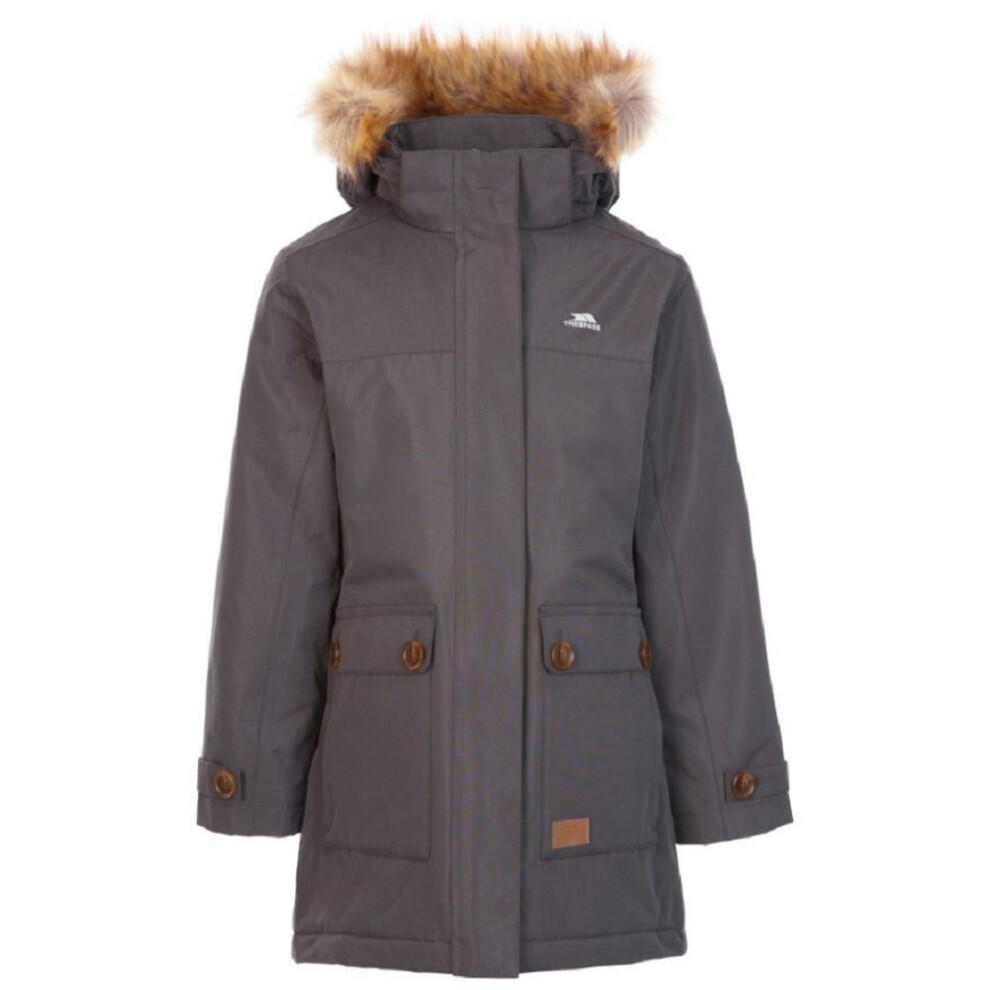 (2-3 Years, Dark Grey) Trespass Girls Rhoda Waterproof Jacket