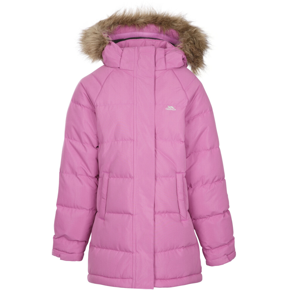 (11-12 Years, Deep Pink) Trespass Girls Unique Padded Jacket