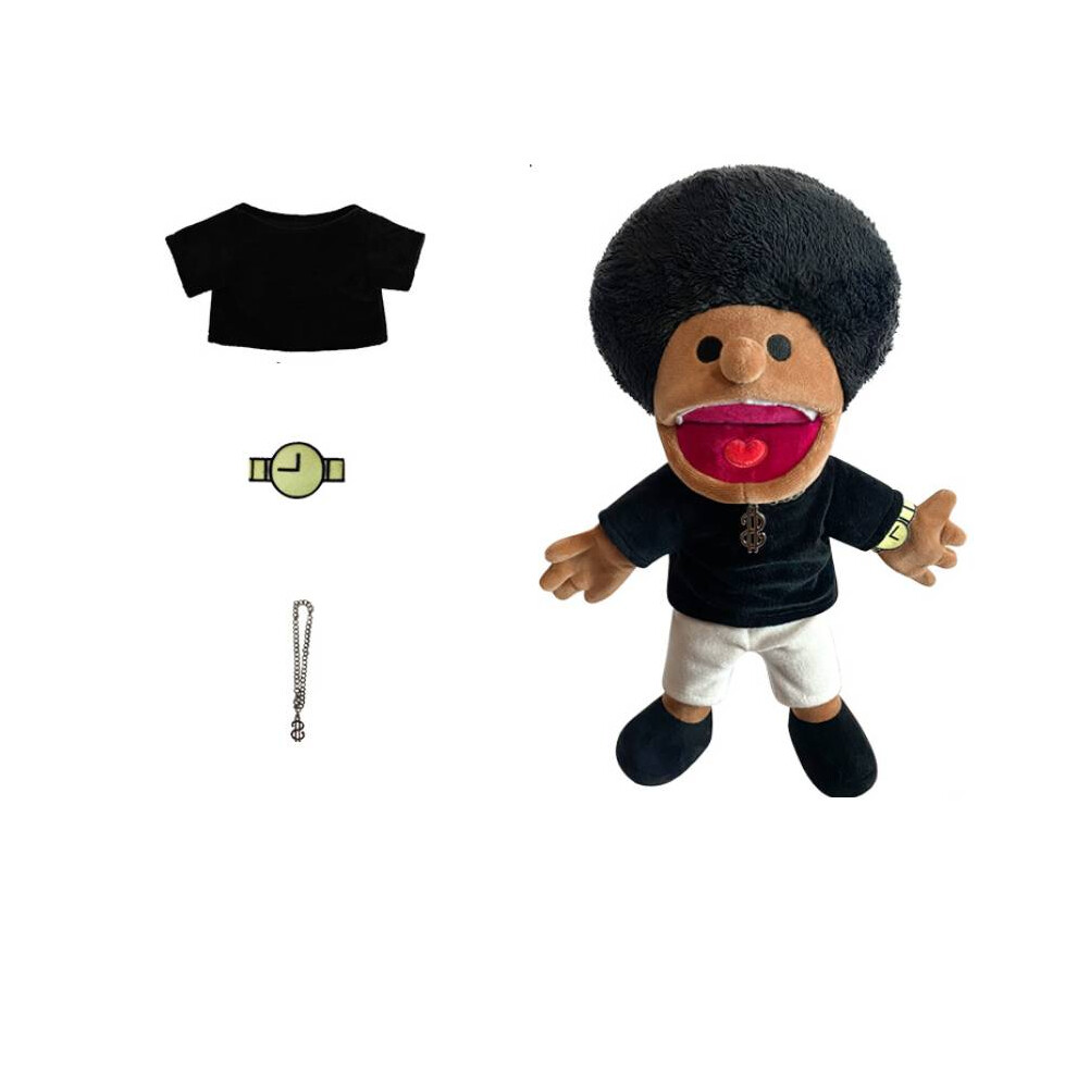 (Black White) Hand Jeffy Puppet Plush Toy Cosplay Game Stuffed Doll Cartoon Children Gift