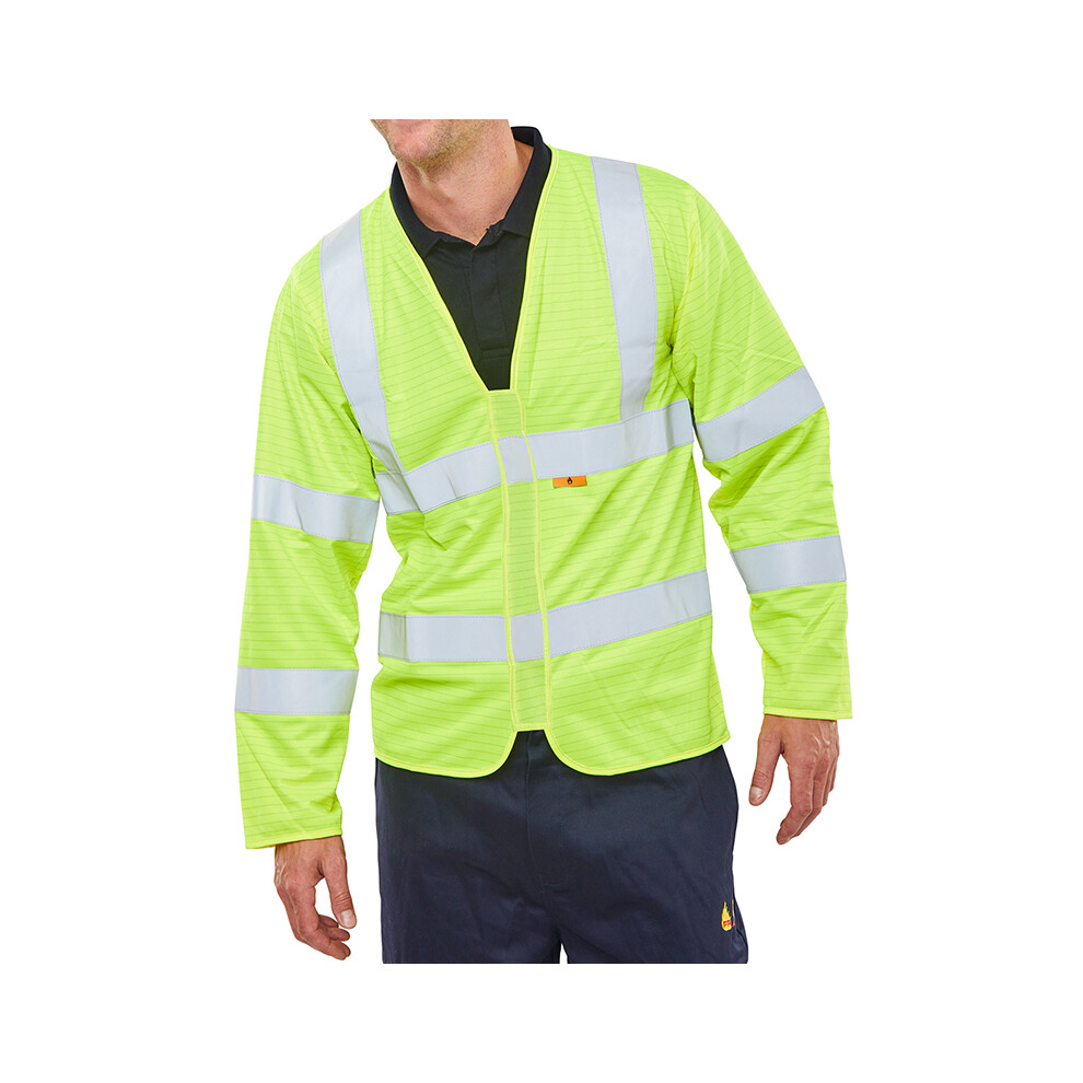 Beeswift Fire Retardant Hi-Vis Jerkin Saturn Yellow 4XL 5030566119859