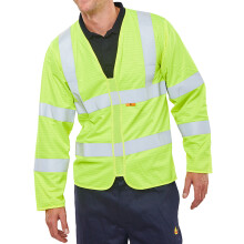 BEESWIFT FIRE RETARDANT HI-VIS JERKIN SATURN YELLOW XXL