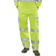 BEESWIFT ARC COMPLIANT HI-VIS TROUSERS SATURN YELLOW 48