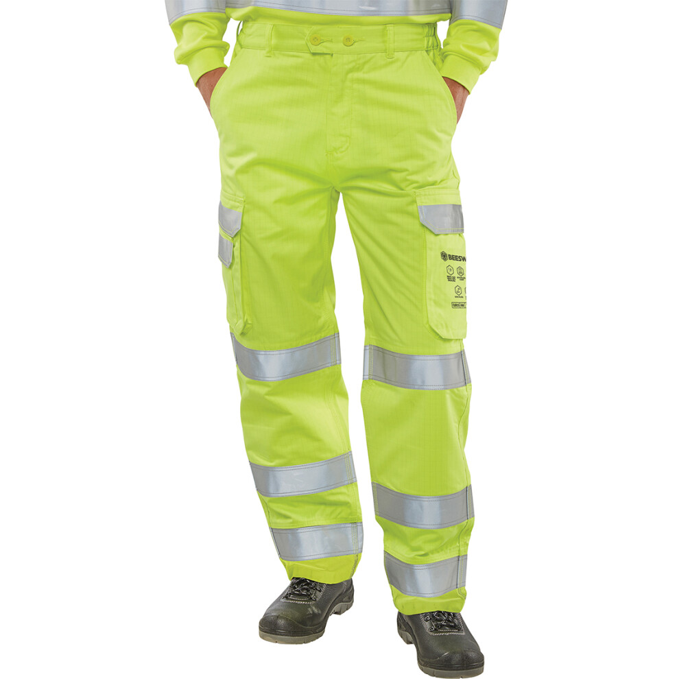 Beeswift Arc Compliant Hi-Vis Trousers Saturn Yellow 46 5030566248757