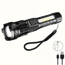 (1500mAh) 1pc Rechargeable Torch Flood Light for Outdoor Adventure - Powerful and Versatile