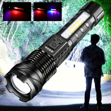 (2600mAh) 1pc Rechargeable Torch Flood Light for Outdoor Adventure - Powerful and Versatile