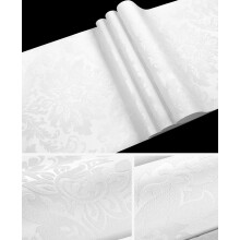 (White) 10M Luxury European Damask 6 colors Embossed Textured Non-woven Wallpaper Roll