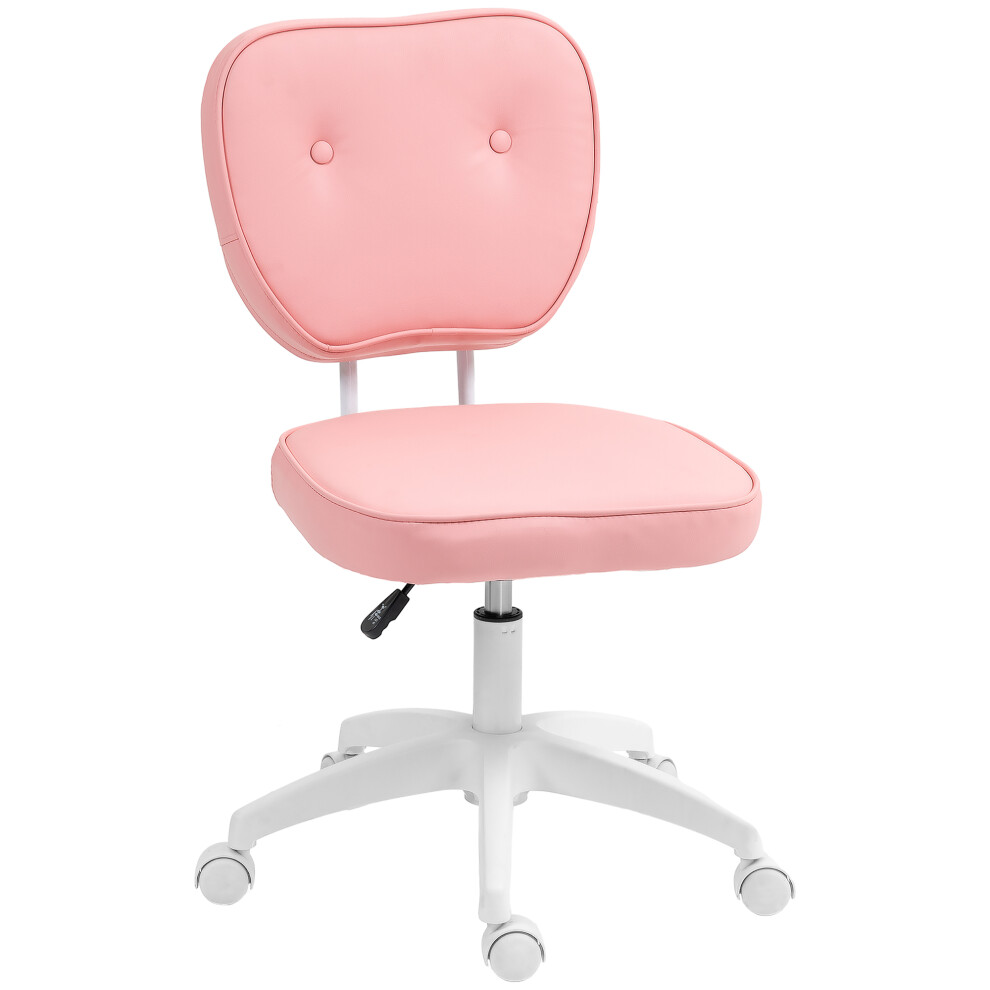 Vinsetto Vanity Task Chair With Adjustable Height, Armless, Pink