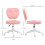 Vinsetto Vinsetto Vanity Task Chair with Adjustable Height, Armless, Pink 2
